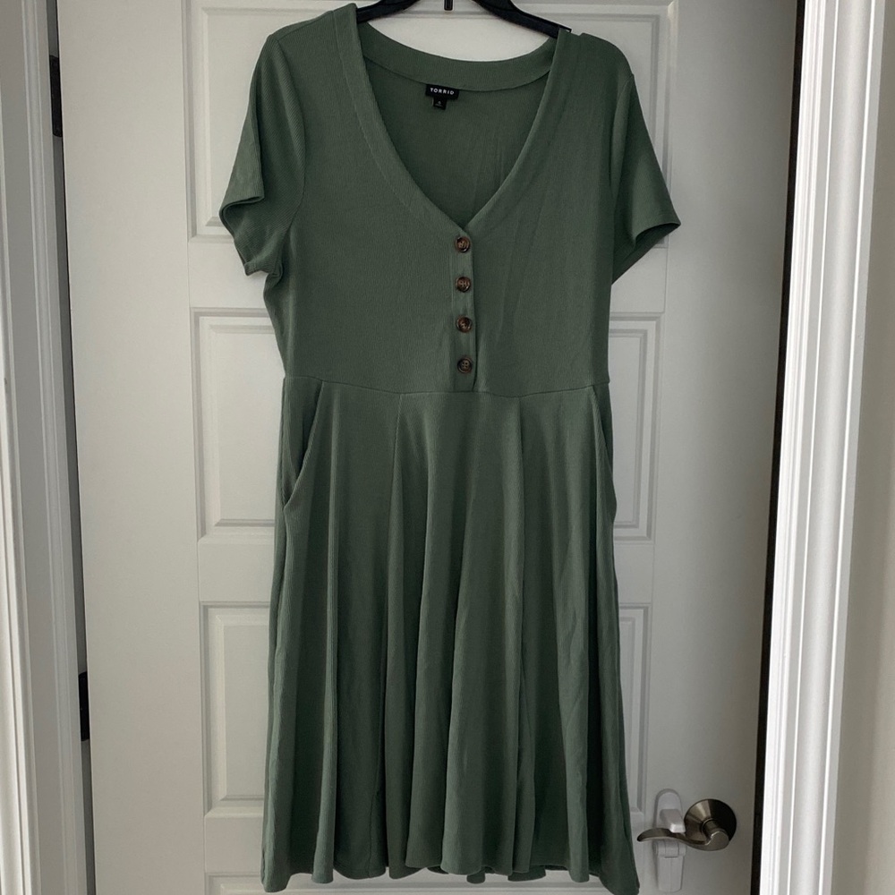 Torrid Sage Button-Down Dress